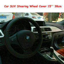 Black PU Leather 15" 38cm leather Car Steering Wheel Cover Non-slip Universal US