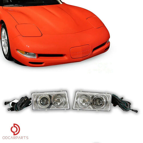 Fit Chevy Corvette 1996-2004 C5 Z06 Projector Headlights Headlamps Chrome Pair