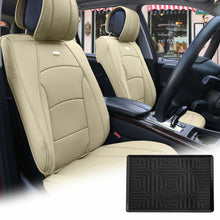 Leatherette Seat Cushion Covers Front Bucket Beige w/ Dash Mat For SUV