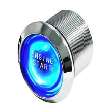 Car Round Ignition Switch Push Botton Engine Start 12V Wired Controller Kit Blue