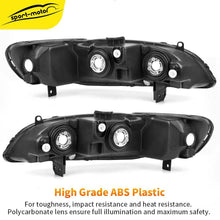 Headlights Assembly Replacement for 1998-2002 Honda Accord w/ Amber Reflector