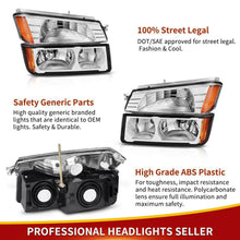 for 2002-2006 Chevy Avalanche Body Cladding Chrome Headlights+Bumper Signal Lamp