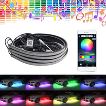 4x APP Control RGB Car LED Strip Tube Underbody Neon Light For Chevrolet