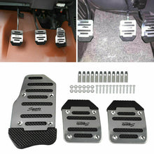 1 Set/3Pcs Universal Car Clutch Brake Foot Pedals Cover Treadle Non-Slip Silver