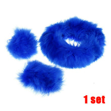 3pcs/set 36-38cm Fur Car Steering Wheel Cover Mature Gem Wool Furry Fluffy Thick