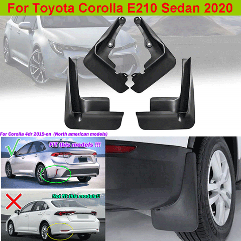 4pcs Car Front & Rear Mud Flaps Splash Guards For Toyota 2020 Corolla E210 Sedan