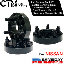 4PC 1.25'' THICK 5X4.5'' 66.1 HUBCENTRIC SPACER ADAPTER FIT 5LUG 12x1.25 NISSAN