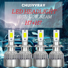 4pc H7+H7 Combo LED Headlight Bulb High-Low Beam For Benz E350 E550 2007-2009