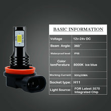 CHUSYYRAY H11 LED Headlight Low Beam Bulbs for Toyota Camry 2007-2014 100W 8000K