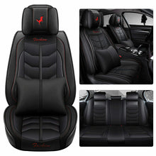 US Top PU Leather Car Seat Cover Front+Rear 5 Seats Cushion W/Pillows Universal