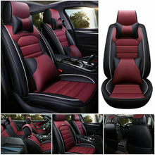 Universal Luxury PU Leather Car Seat Cover Set Waterproof Breathable 5-Seats US