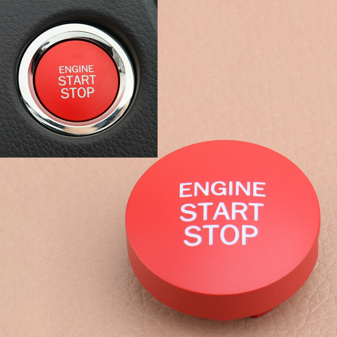 Red Engine Start Stop Switch Button Fit for Toyota RAV4 Prado CHR Alpha Camry