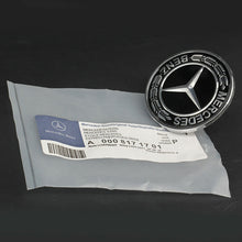 57mm Black Hood Flat Laurel Wreath Front Car Logo Emblem For Mercedes Benz
