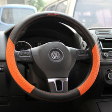 Black and Orange Comfort Grip Sporty Slip-On Steering Wheel Cover Good Fit