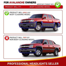 for 2002-2006 Chevy Avalanche Body Cladding Chrome Headlights+Bumper Signal Lamp