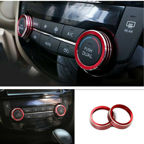 2X Red Interior Dashboard A/C Button Circle For NISSAN ROGUE 2017 2018 2019 2020