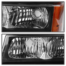 FOR 2003-2006 CHEVY SILVERADO BLACK HOUSING AMBER SIDE HEADLIGHTS/LAMP ASSEMBLY