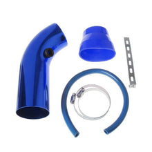 Air Intake Kit Blue Pipe Diameter 3" +Cold Air Intake Filter + Clamp+Accessories