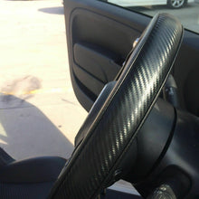 Black & Carbon Fiber Style PVC Leather Steering Wheel Cover Good Look & Trendy