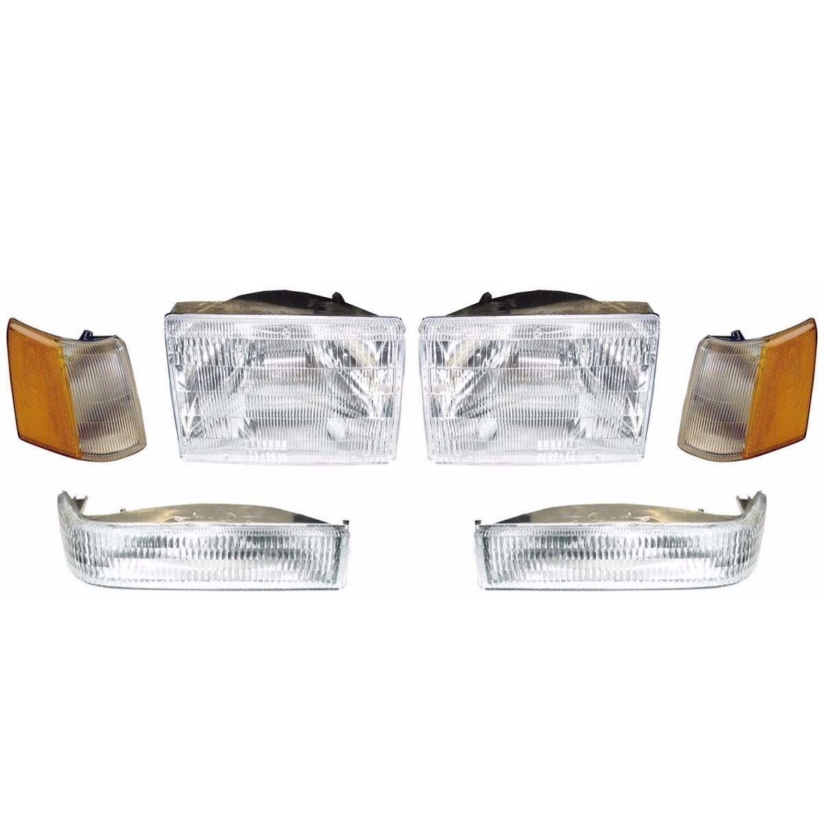 Headlight Set - Fits 93 94 95 96 Jeep Grand Cherokee Headlamp