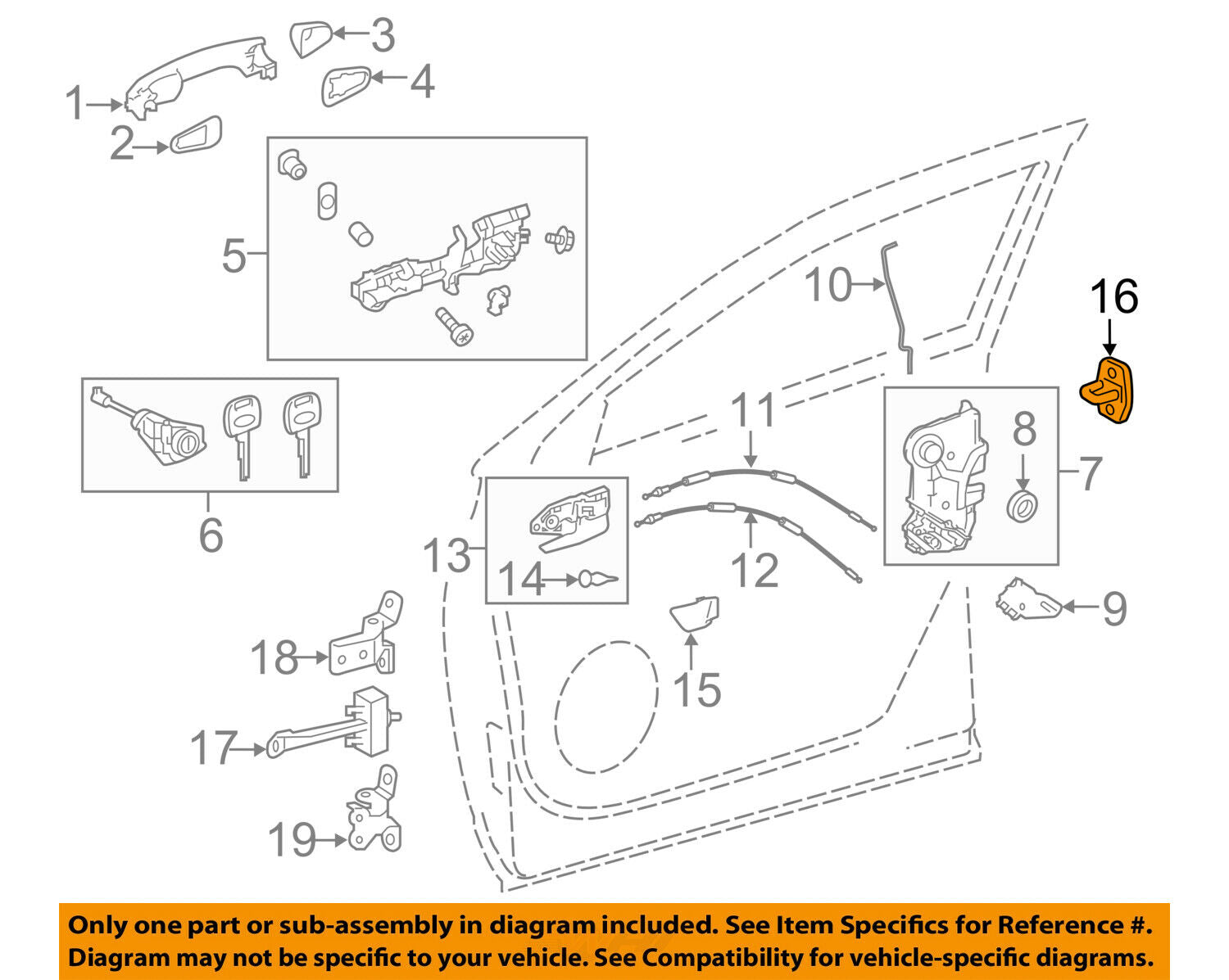 TOYOTA OEM 14-18 Highlander Front Door-Striker 6941002030