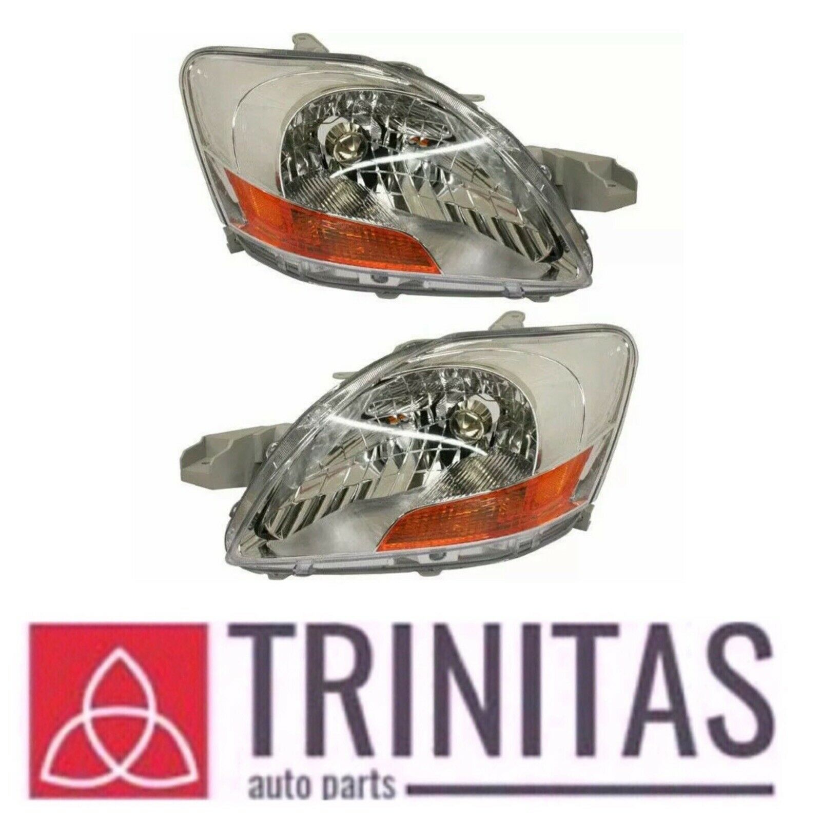 NEW SET Headlight 2007-2011 Toyota Yaris Sedan Left Driver LH + Right RH