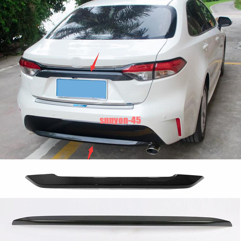 2020 For Toyota Corolla Carbon fiber Look Rear trim strip+rear bumper Cover trim