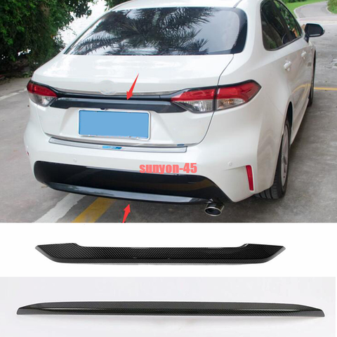 2020 For Toyota Corolla Carbon fiber Look Rear trim strip+rear bumper Cover trim