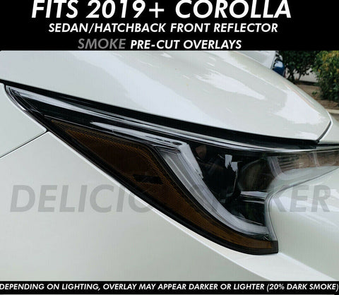 For 2019-2021 COROLLA SMOKE Head light Overlays Tint Precut Vinyl Front Smoked