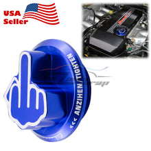 Blue Middle Finger Novelty Engine Oil Filter Tank Cap Cover Aluminum For Toyota