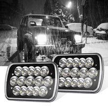 Black 7x6 Pair LED Headlights 1986-1995 Jeep Wrangler YJ 1984-2001 Cherokee XJ