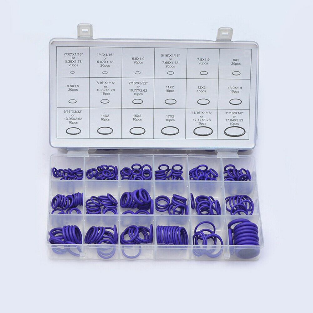 270Pcs/Set Rubber Car A/C System Air Conditioning O Ring Seals Vehicle Kits Tool