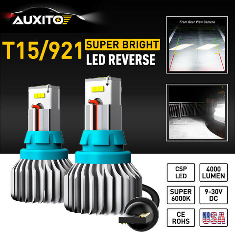 2X AUXITO 921 LED CSP Bulbs CANBUS High Power Backup Reverse Light 912 T15 W16W