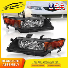 Black Projector Headlight for 2004 2005 Acura TSX Xenon HID Headlamp Replacement