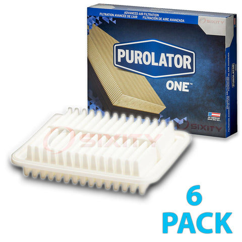 6 Pack Purolator ONE A25655 Air Filter - 6x Engine Intake Flow Filters lj