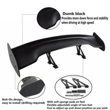 Universal 56'' Racing Car Trunk Spoiler GT-style Wing Matte Black Adjustable USA