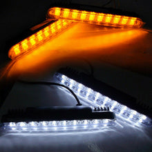 2PCS 12V 30LED Daytime Running Light DRL Fog White lights + Amber Turn Signal