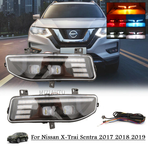 LED Daytime Running Light DRL Fog Light For Nissan X-Trail Rogue 2017 2018 2019