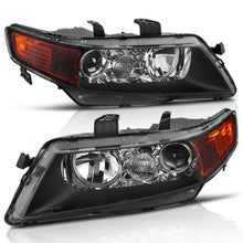 for 2004-2005 Acura TSX Black Projector Headlights Headlamps Assembly Left+Right
