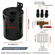 Universal Oil Catch Can Tank 2-Port Baffled Reservoir with Drain Valve Breather