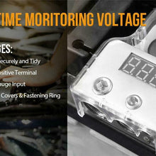 2pcs Car Digital Battery Terminal Connectors w/12V-24V Voltmeter 0/4/8 Gauge