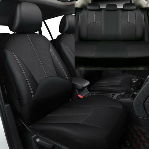 Universal PU Leather Car Seat Cover 5-Sits Breathable Durable Cushion Interior