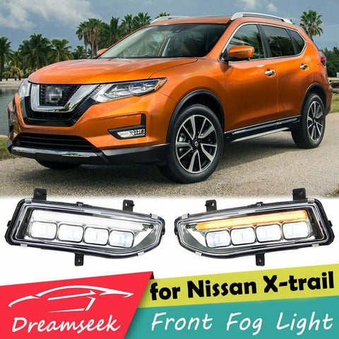 LED DRL Fog Light for Nissan Rogue Kicks Qashqai Sentra 2017+ Dynamic Turn Lamp