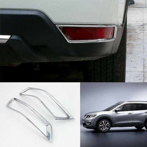 For Nissan Rogue 2017-20 ABS Chrome Car rear bumper Fog Light Lamp Cover trim