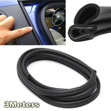 3 Meter Black Rubber Weatherstrip Car Door Edge Trim Protector Seal EPDM & Steel