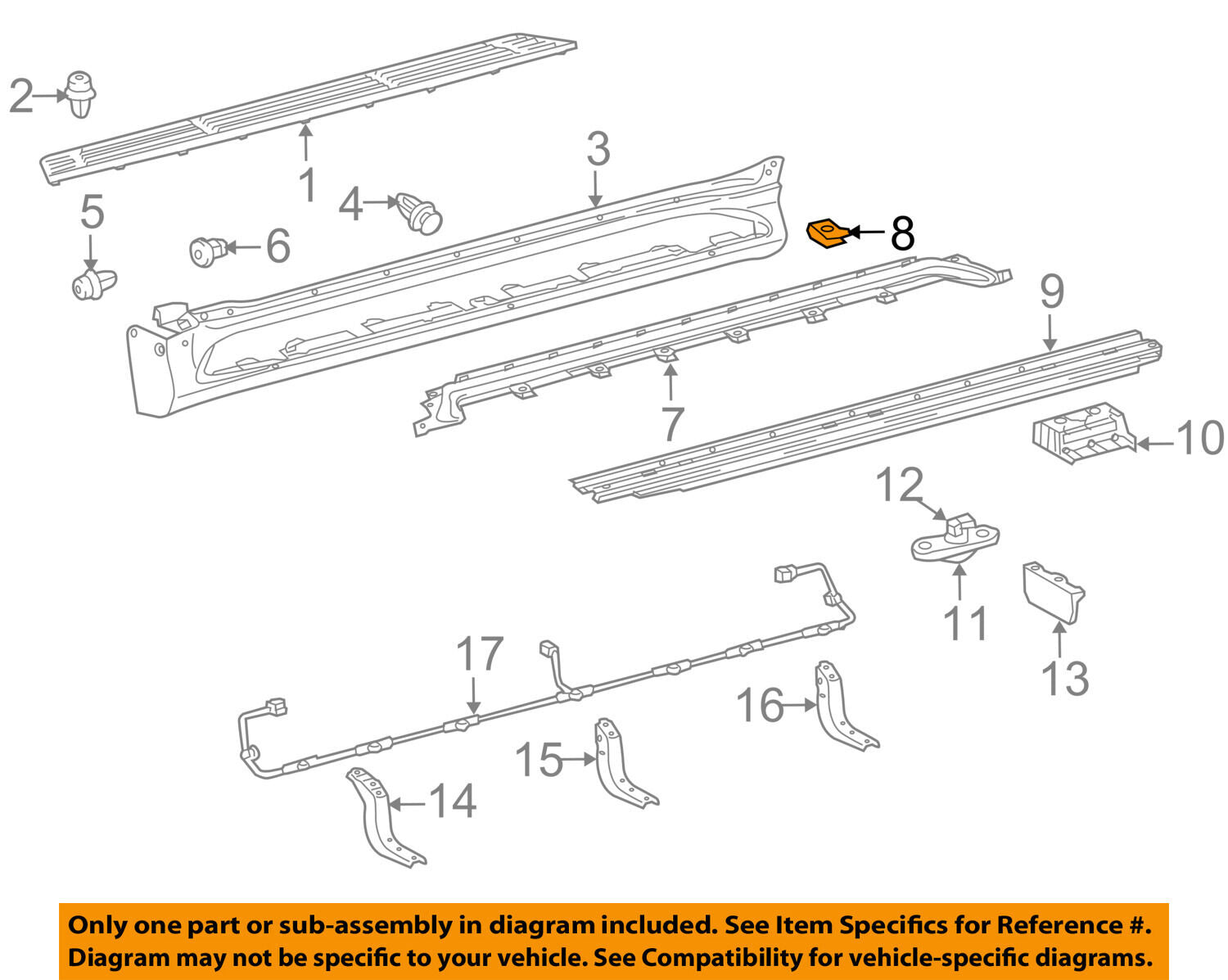 TOYOTA OEM Rear Bumper-Rear Spoiler Retainer 7685444010