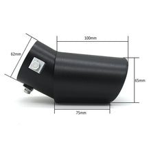 1Pcs 62mm Titanium Bend Muffler Tail Throat Black Universal For Car Exhaus Pipe