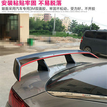 Car Sedan Rear Trunk Spoiler Lid Wing Polished Black & Red Universal Drill-free