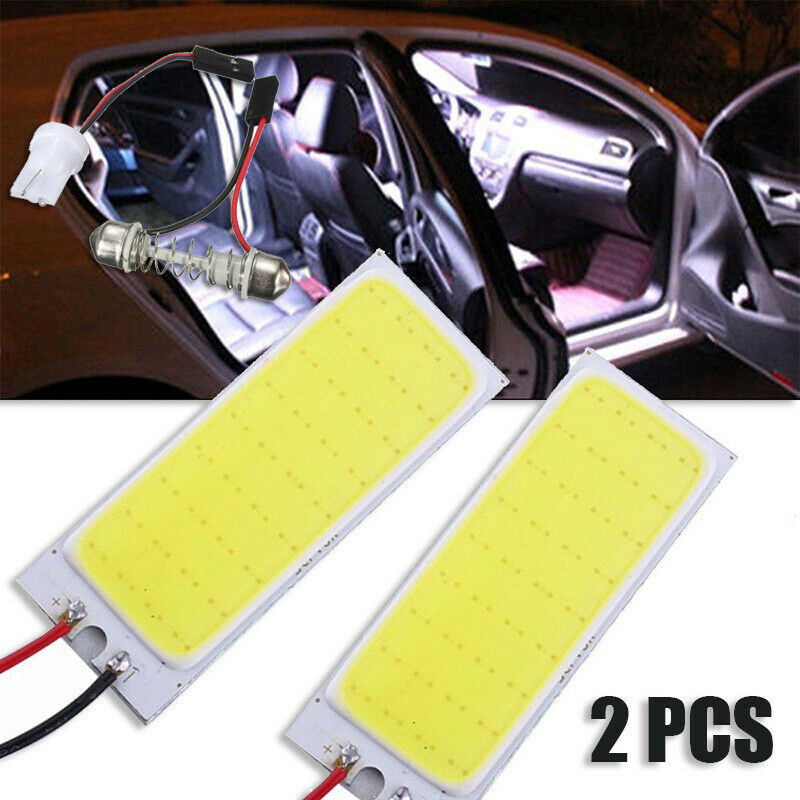 Auto 2pcs 12V Xenon HID White 36 COB LED Dome Map Light Bulb Interior Panel Lamp