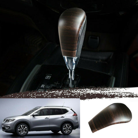 For Nissan Rogue 2014-2020 ABS Peach Wood grain car Gear shift knob cover trim